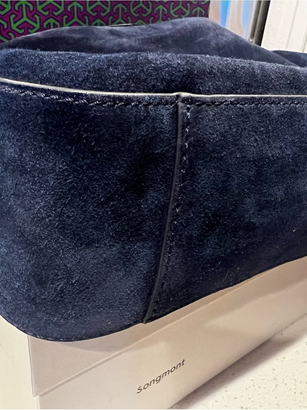 J. Crew Large Suede shoulder bag in Navy - Picture 7 of 11